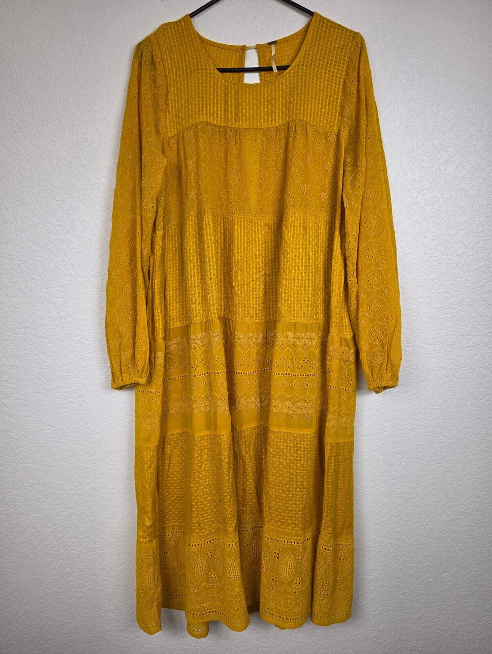 Free People Mustard Yellow Long Sleeve Dress Small